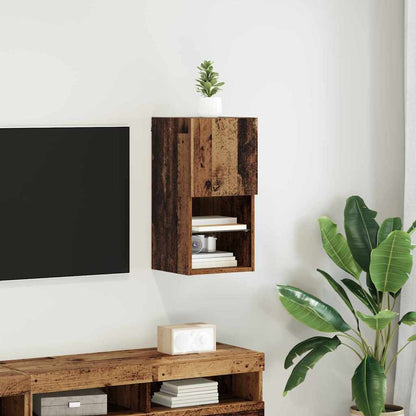Mobile TV da Parete con LED Legno vecchio 30,5 x 30 x 60 cm