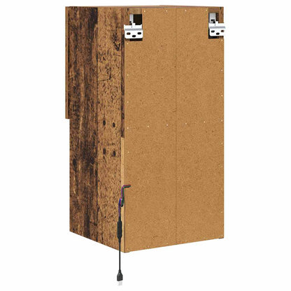 Mobile TV da Parete con LED Legno vecchio 30,5 x 30 x 60 cm