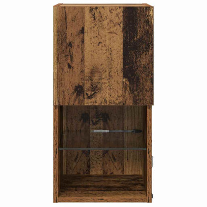 Mobile TV da Parete con LED Legno vecchio 30,5 x 30 x 60 cm