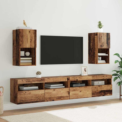 Mobiletti TV a parete 2 pcs Legno vecchio 30,5 x 30 x 60 cm