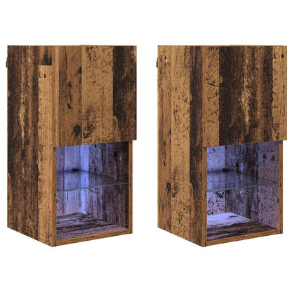 Mobiletti TV a parete 2 pcs Legno vecchio 30,5 x 30 x 60 cm