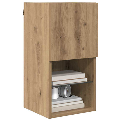 Mobiletti TV a parete con LED 2 pcs Rovere artigianale