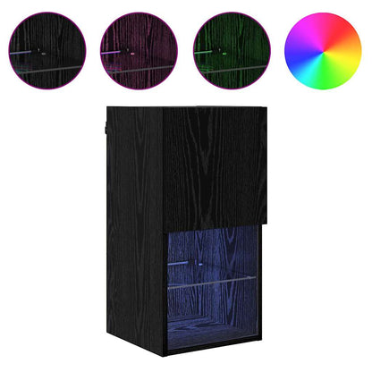 Mobile TV da Parete Rovere Nero 30,5 x 30 x 60 cm