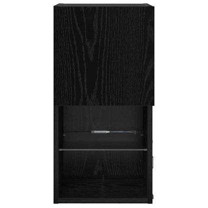Mobiletti TV a parete 2 pcs Rovere Nero Legno ingegnerizzato