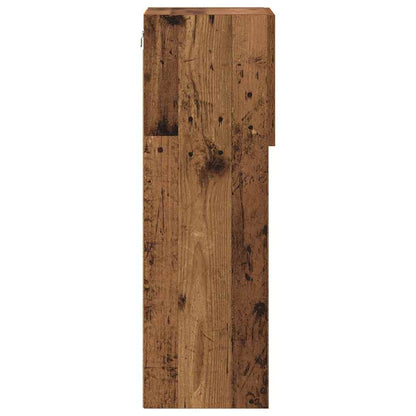 Mobile TV da Parete con LED Legno vecchio 30,5 x 30 x 90 cm