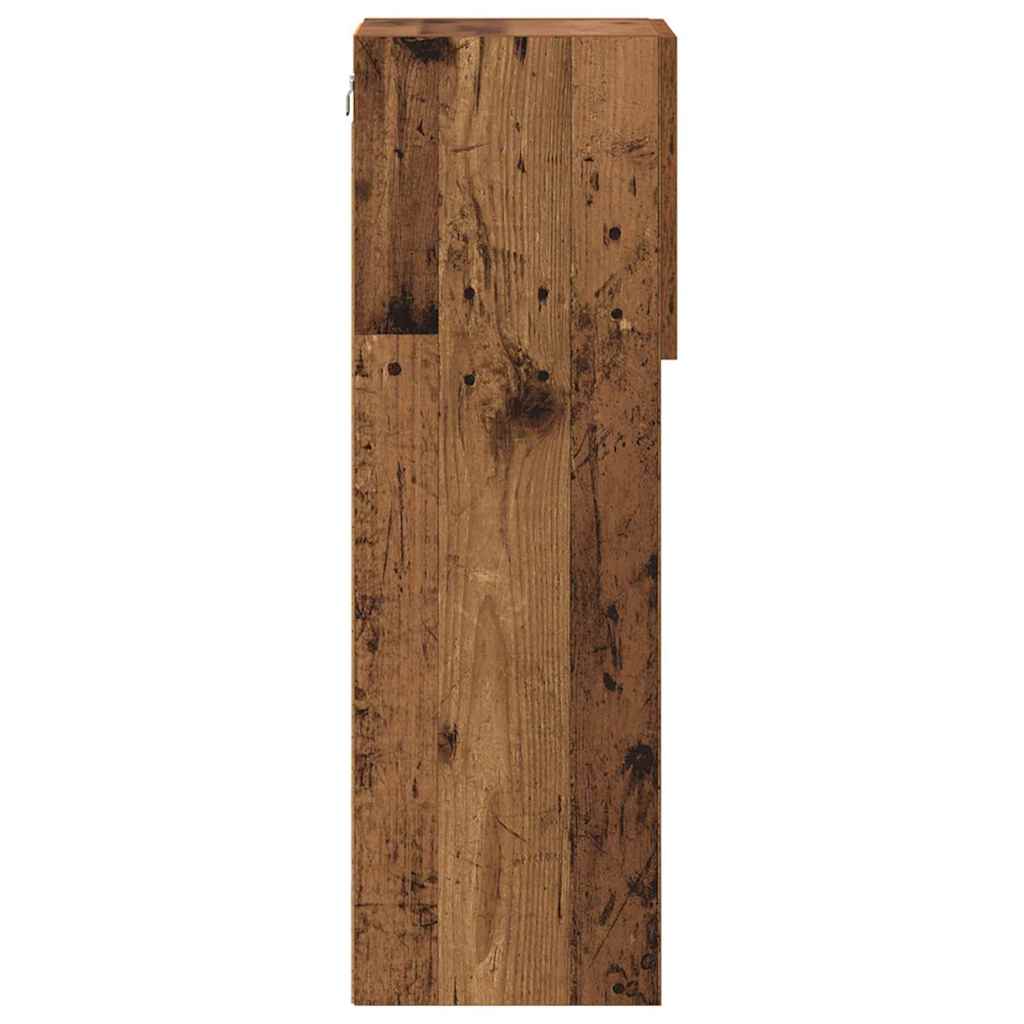 Mobile TV da Parete con LED Legno vecchio 30,5 x 30 x 90 cm | homemem39