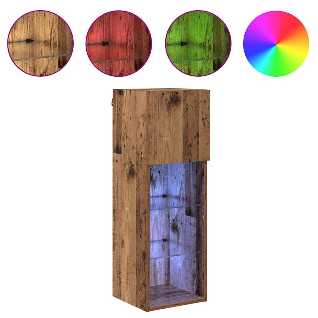 Mobile TV da Parete Legno vecchio 30,5 x 30 x 90 cm