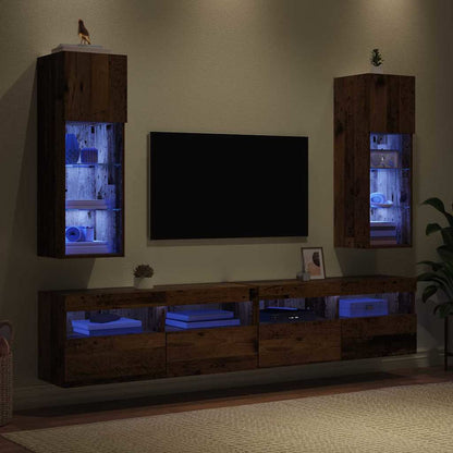 Mobiletti TV a parete 2 pcs Legno vecchio 30,5 x 30 x 90 cm