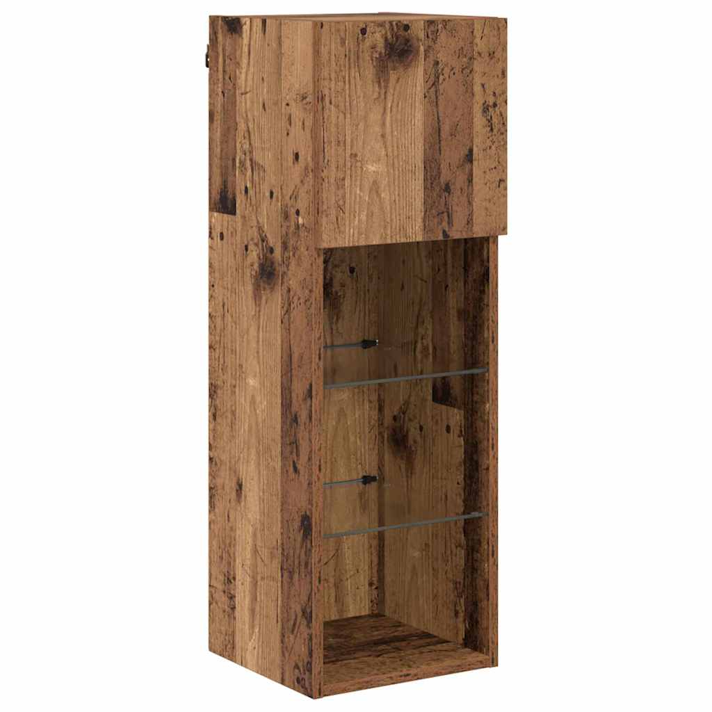 Mobiletti TV a parete 2 pcs Legno vecchio 30,5 x 30 x 90 cm