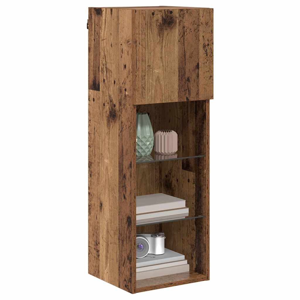 Mobiletti TV a parete 2 pcs Legno vecchio 30,5 x 30 x 90 cm