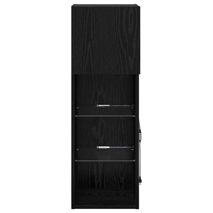 Mobile TV da Parete Rovere Nero 30,5 x 30 x 90 cm