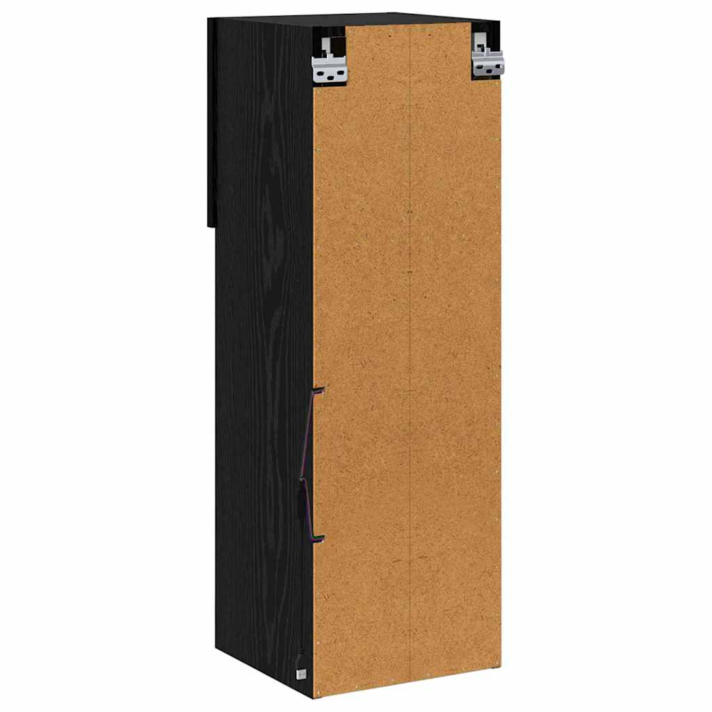 Mobiletti TV a parete 2 pcs Rovere Nero 30,5 x 30 x 90 cm | homemem39