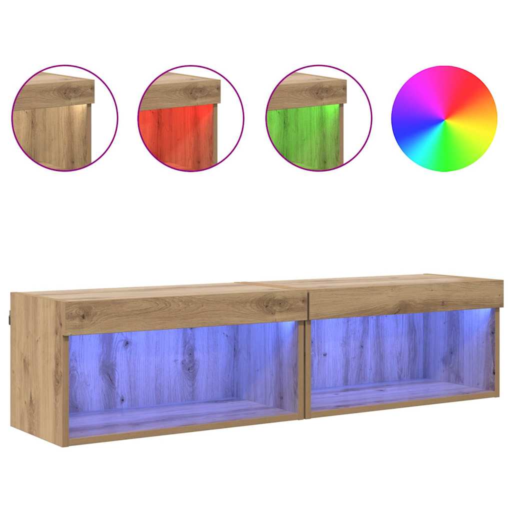 Mobili TV 2 pcs Rovere artigianale 60 x 30 x 30 cm