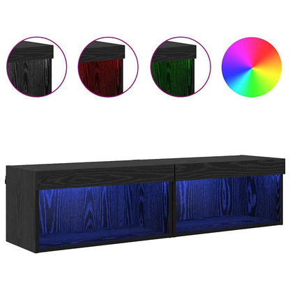 Mobili TV 2 pcs Rovere Nero 60 x 30 x 30 cm Legno multistrato