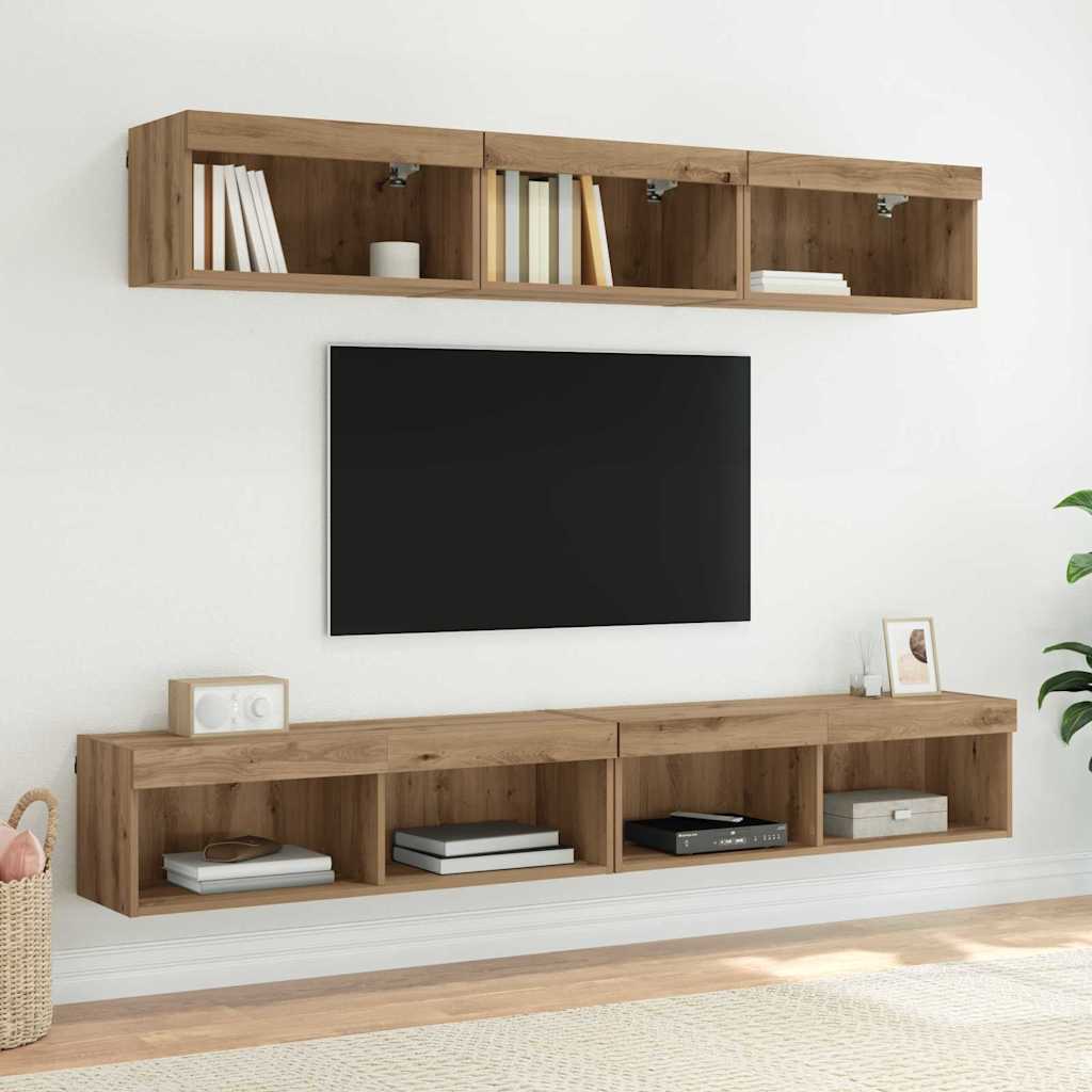 Mobile TV da parete Panama Rovere artigianale 100 x 30 x 30 cm