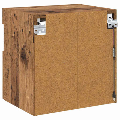 Mobile TV da parete con LED Legno vecchio 40 x 30 x 40 cm
