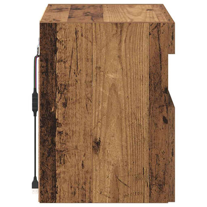 Mobile TV da parete con LED Legno vecchio 40 x 30 x 40 cm