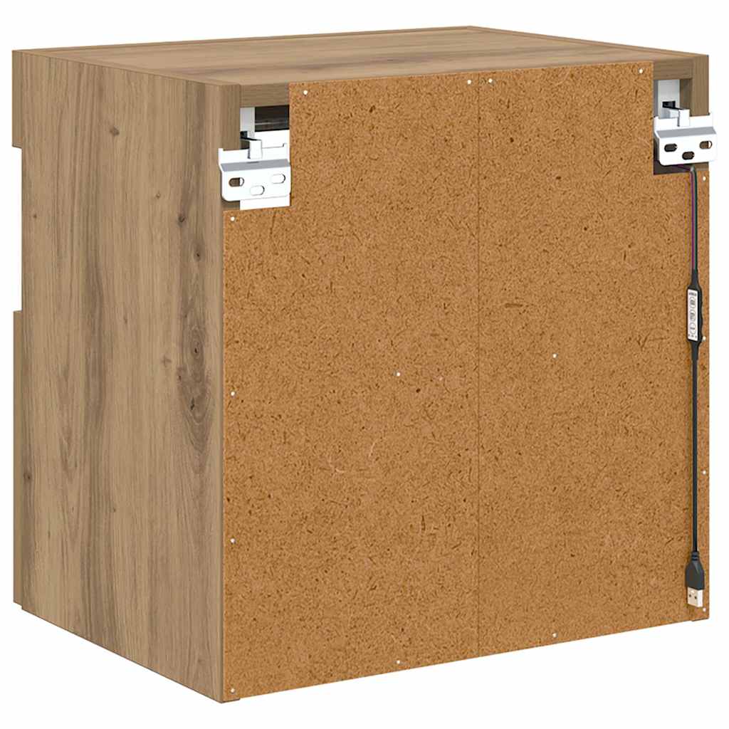 Mobile TV da parete con LED Rovere artigianale 40 x 30 x 40 cm | homemem39
