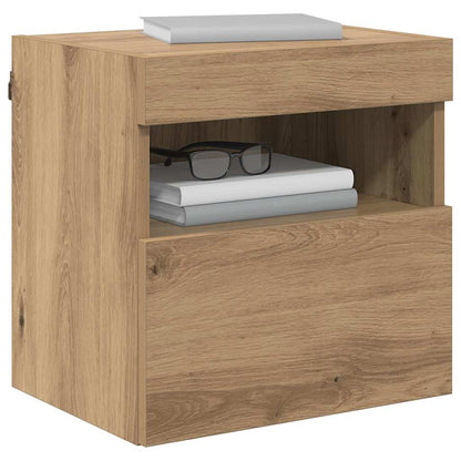 Mobile TV da parete con LED Rovere artigianale 40 x 30 x 40 cm