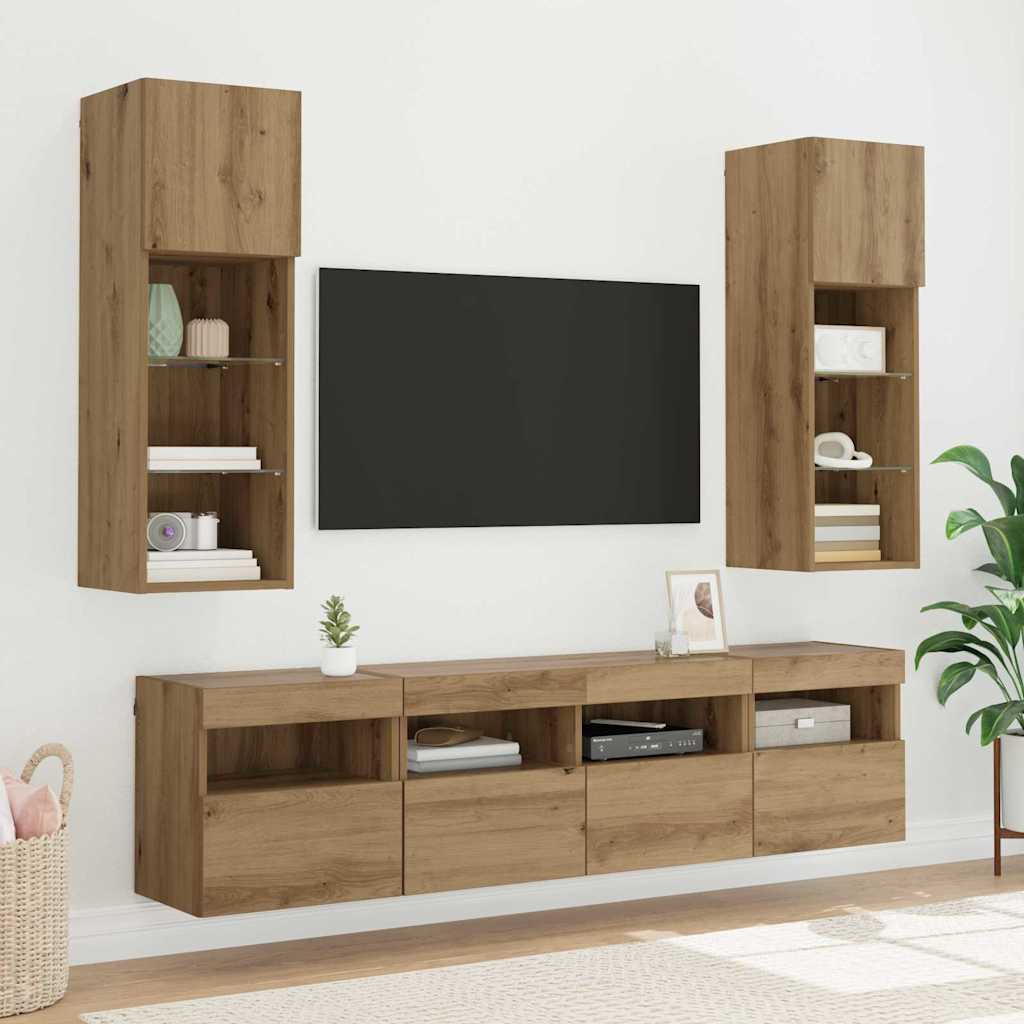 Mobiletti TV da Parete 2 pcs Rovere artigianale 40 x 30 x 40 cm