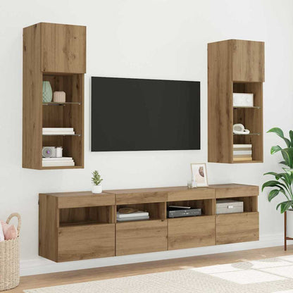 Mobiletti TV da Parete 2 pcs Rovere artigianale 40 x 30 x 40 cm