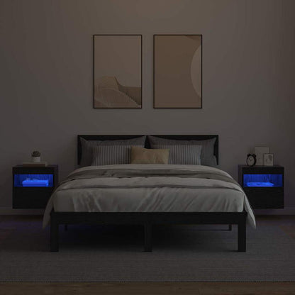 Mobiletti TV da Parete 2 pcs Rovere Nero 40 x 30 x 40 cm