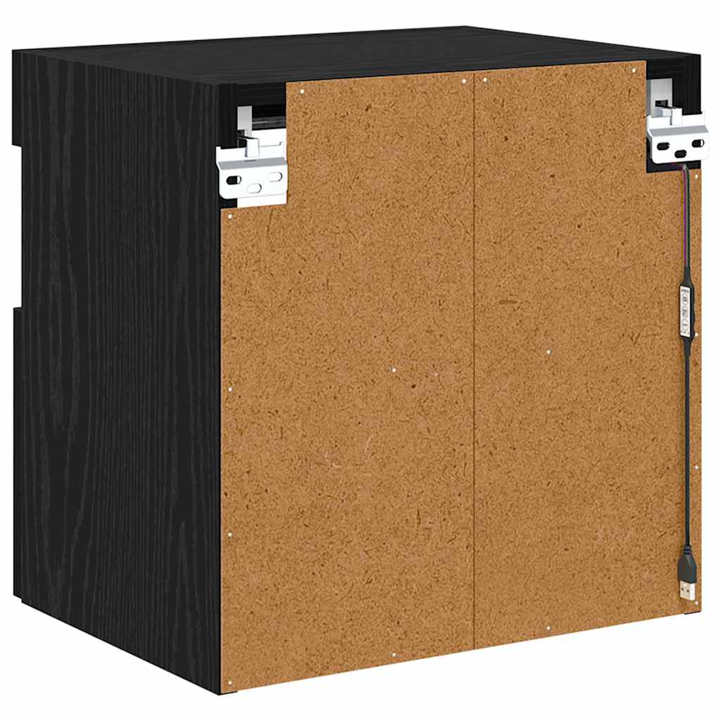 Mobiletti TV da Parete 2 pcs Rovere Nero 40 x 30 x 40 cm