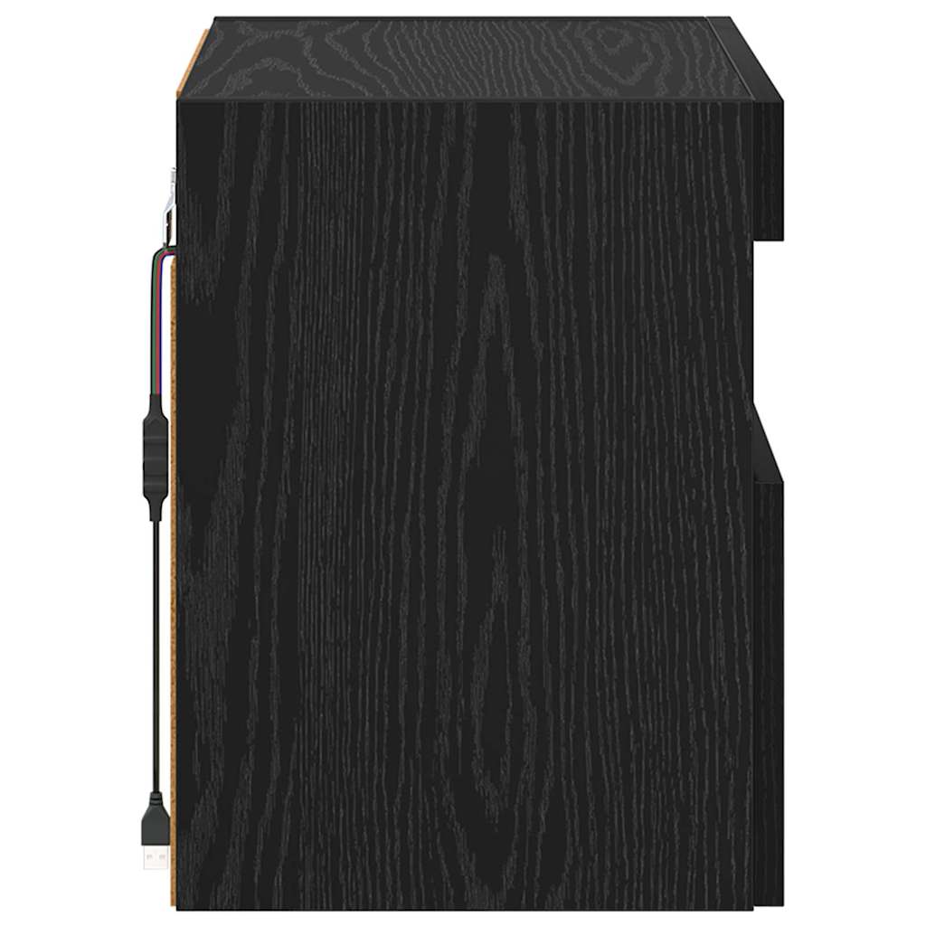 Mobiletti TV da Parete 2 pcs Rovere Nero Legno ingegnerizzato