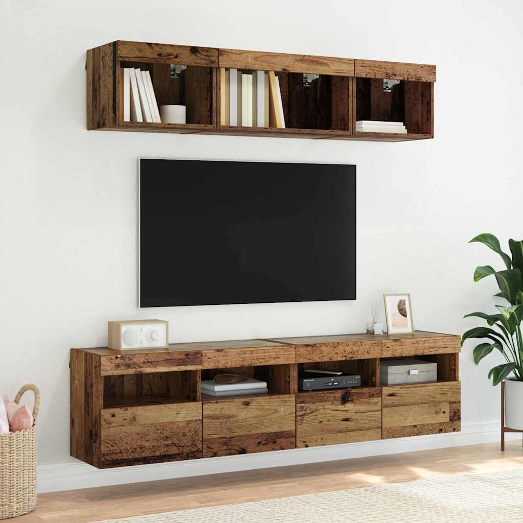 Mobiletti TV da Parete 2 pcs Legno vecchio 80 x 30 x 40 cm