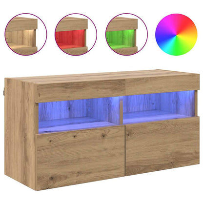 Mobile TV da parete Rovere artigianale 80 x 30 x 40 cm