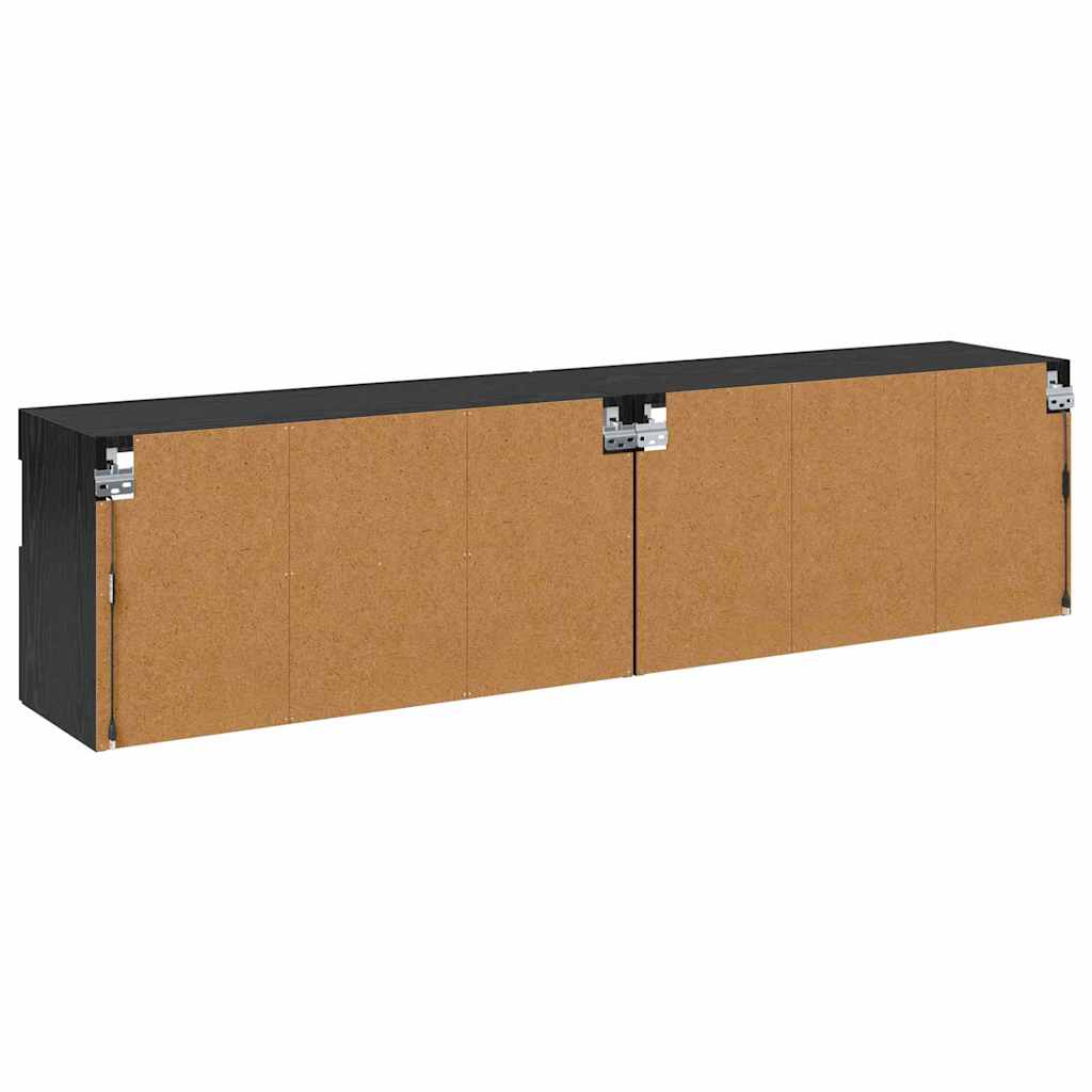 Mobiletti TV da Parete 2 pcs Rovere Nero 80 x 30 x 40 cm | homemem39