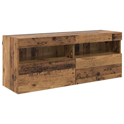 Mobile TV da parete con LED Legno vecchio 100 x 30 x 40 cm