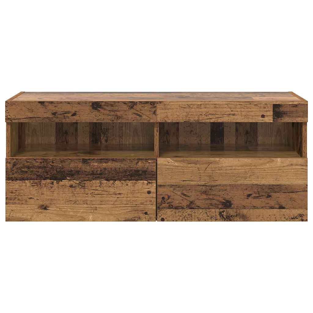 Mobile TV da parete con LED Legno vecchio 100 x 30 x 40 cm