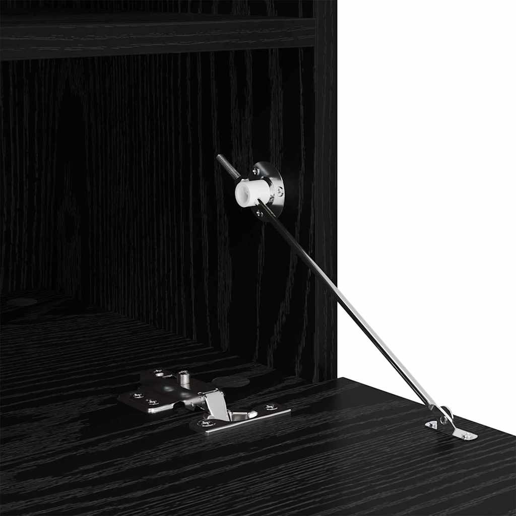 Mobile TV da parete con LED Rovere Nero 100 x 30 x 40 cm | homemem39
