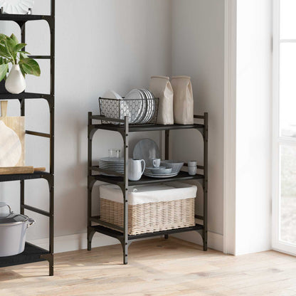 Carrello da Cucina Rovere Nero 50 x 35 x 75.5 cm | homemem39