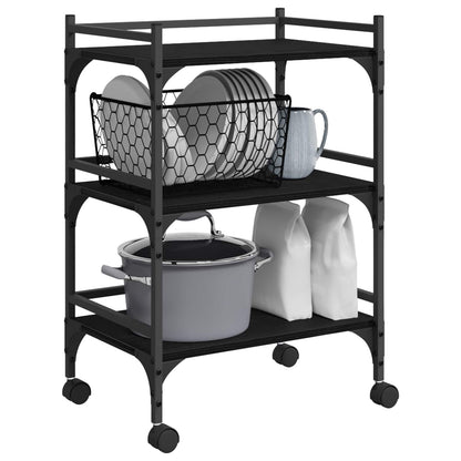 Carrello da Cucina Rovere Nero 50 x 35 x 75.5 cm | homemem39