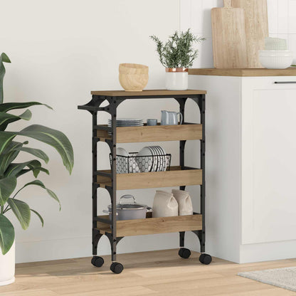 Carrello da Cucina Rovere artigianale 53 x 20 x 76 cm | homemem39