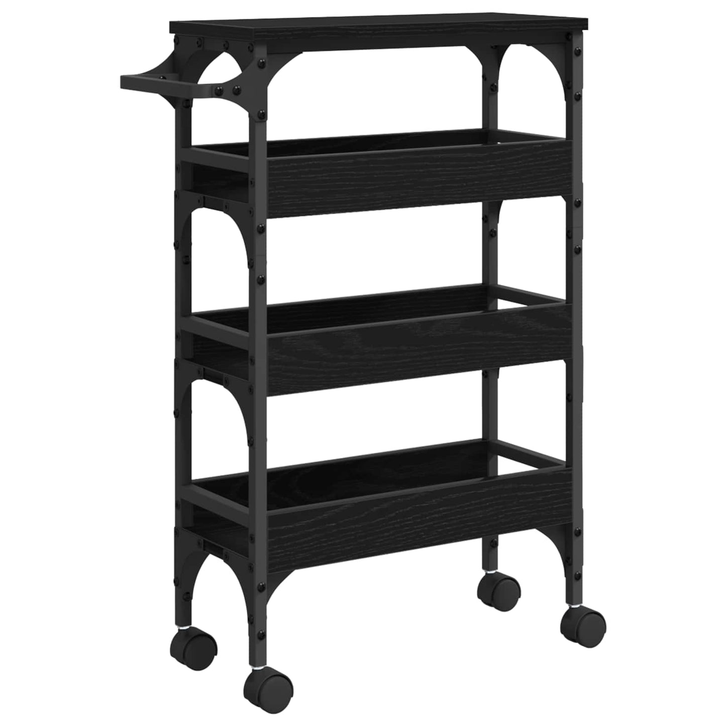 Carrello da Cucina Rovere Nero 53 x 20 x 76 cm | homemem39