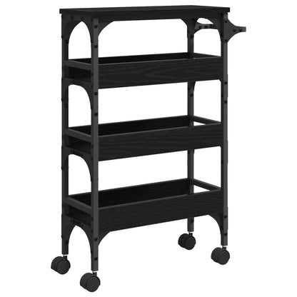 Carrello da Cucina Rovere Nero 53 x 20 x 76 cm | homemem39
