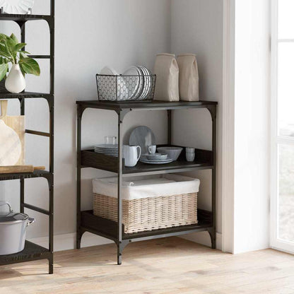 Carrello da Cucina Rovere Nero 60 x 41 x 80.5 cm