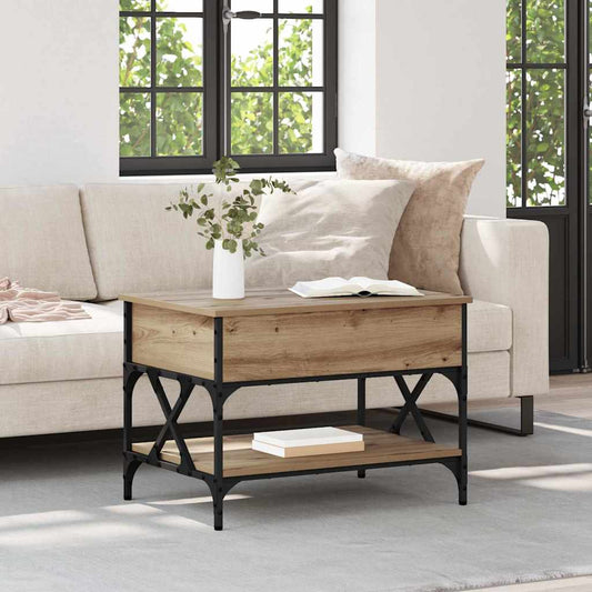 Tavolino da salotto Rovere artigianale 70x50x50cm