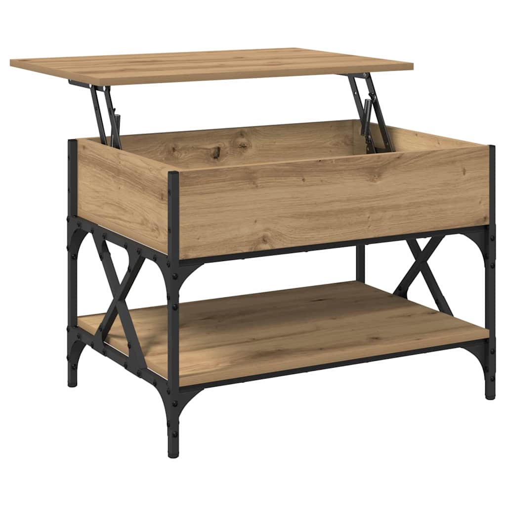 Tavolino da salotto Rovere artigianale 70x50x50cm