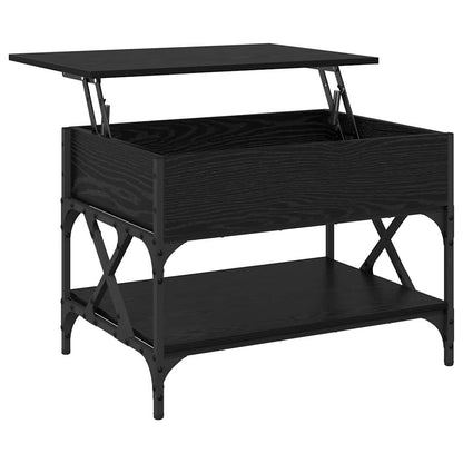 Tavolino da salotto Rovere Nero 70x50x50cm Legno multistrato