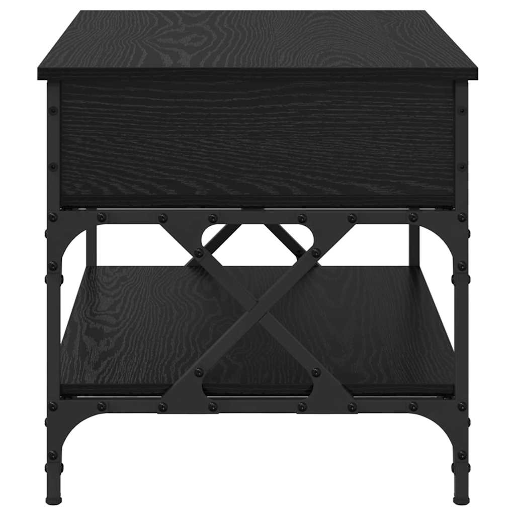 Tavolino da salotto Rovere Nero 70x50x50cm Legno multistrato