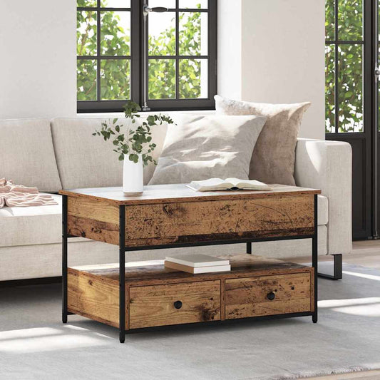 Tavolino da salotto con cassetto Legno vecchio 85 x 50 x 50 cm