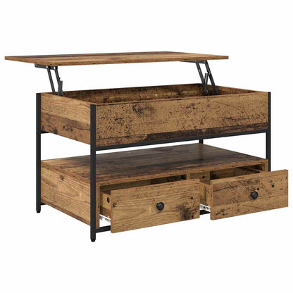 Tavolino da salotto con cassetto Legno vecchio 85 x 50 x 50 cm