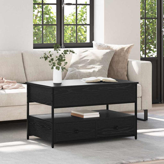 Tavolino da salotto con cassetto Rovere Nero 85 x 50 x 50 cm