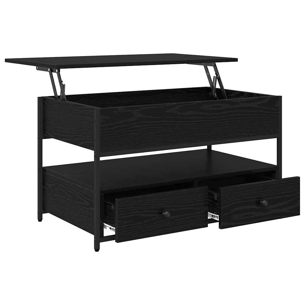 Tavolino da salotto con cassetto Rovere Nero 85 x 50 x 50 cm