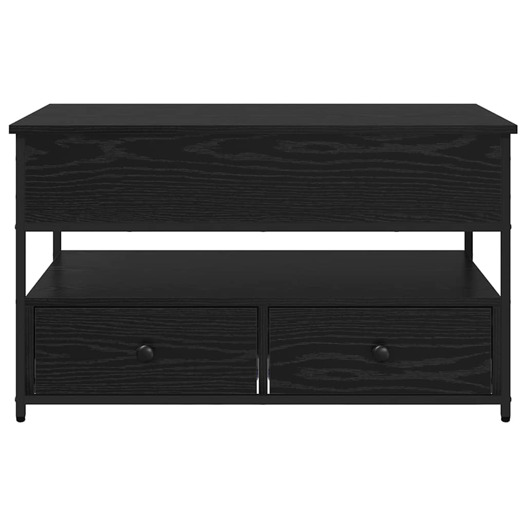 Tavolino da salotto con cassetto Rovere Nero 85 x 50 x 50 cm