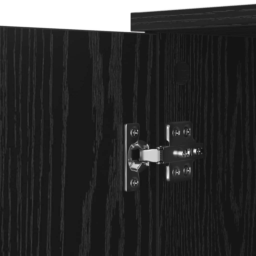 Credenza Rovere Nero 59 x 39 x 80 cm Legno multistrato